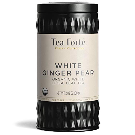 Tea Forté Organic White Tea WHITE GINGER PEAR, 2.82 Ounce Loose Leaf Tea Canister