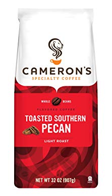 Cameron's Coffee Roasted Whole Bean Coffee, Flavored, Toasted Southern Pecan, 32 Ounce