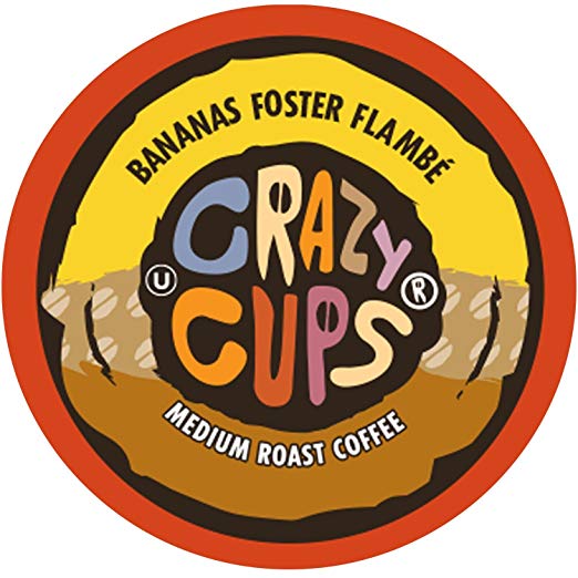 Crazy Cups Flavored Coffee, for the Keurig K Cups Coffee 2.0 Brewers, Bananas Foster Flambe, 22 Count