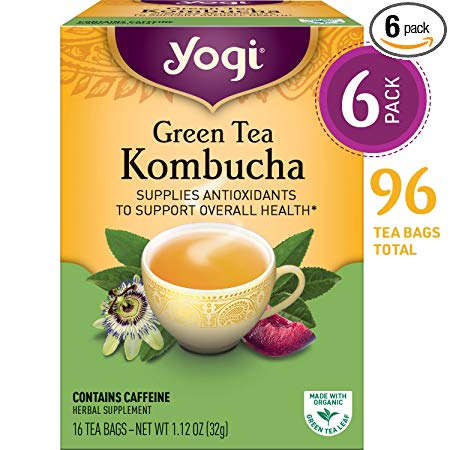 Yogi Tea - Green Tea Kombucha - Supplies Antioxidants - 6 Pack, 96 Tea Bags Total