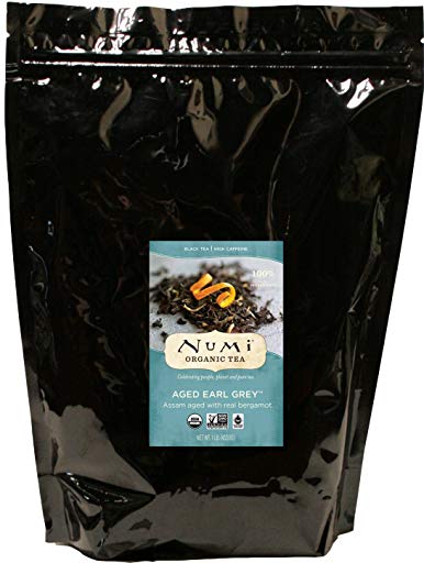 Numi Organic Tea Aged Earl Grey, 16 Ounce Bulk Pouch (Packaging May Vary), Organic Loose Leaf Black Tea Aged with Italian Bergamot to Naturally Absorb the Citrus Flavor, Assam Tea and Bergamot Blend