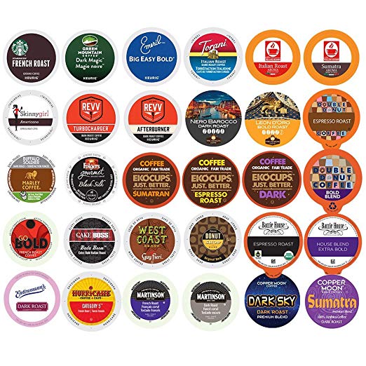 30-count Extra Bold & Dark Roast Coffee Single Serve Cups For Keurig K Cup Brewers Variety Pack Sampler