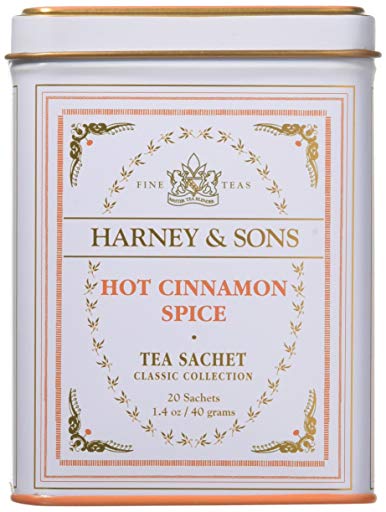 Harney & Sons Classic Hot Cinnamon Spice Tea, 20 Tea Sachets (Pack of 4)