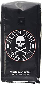 Death Wish Organic USDA Certified Whole Bean Coffee, 16 Ounce Bag