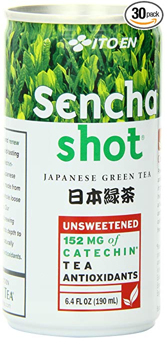 Ito En Sencha Shot, Japanese Green Tea, 6.4 Ounce (Pack of 30), Unsweetened, Zero Calories, with Antioxidants, Excellent Source of Vitamin C, Product of Japan