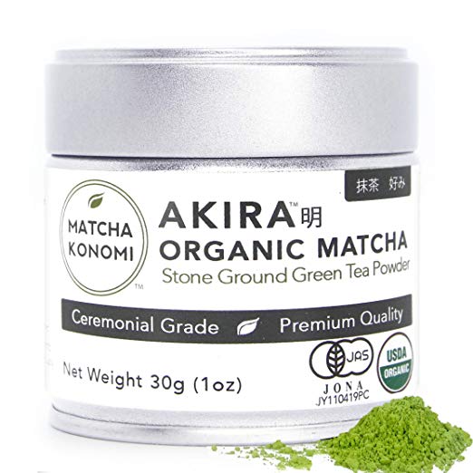 Akira Matcha - Organic Premium Ceremonial Japanese Matcha Green Tea Powder - First Harvest, Radiation Free, No Additives, Zero Sugar - USDA and JAS Certified 30g (1oz) Tin