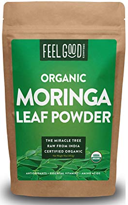 Organic Moringa Leaf Powder - 16oz Resealable Bag (1lb) - 100% Raw From India - by Feel Good Organics