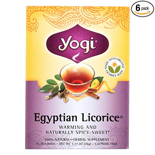 Yogi Tea, Egyptian Licorice, 16 Count (Pack of 6), Packaging May Vary