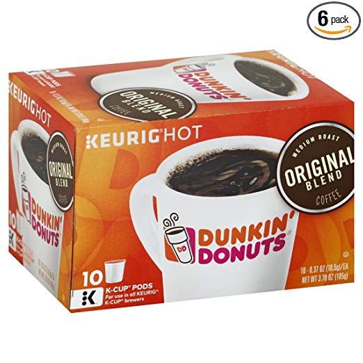 Dunkin' Donuts Original Blend Coffee for K-cup Pods, Medium Roast, For Keurig Brewers, 60 Count