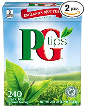 PG Tips Black Tea, Pyramid Tea Bags, 240-Count Box (Pack of 2)