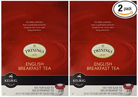 Twinings of London English Breakfast Tea K-Cups for Keurig, 24 Count (Pack of 2)
