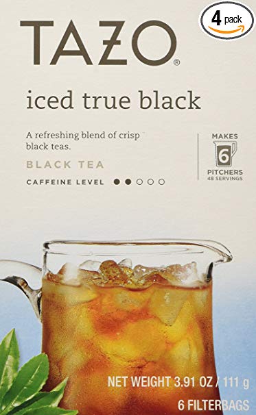 Tazo Iced True Black Filtered Tea - 6 Bags Per Box (Pack of 4) 3.91 oz