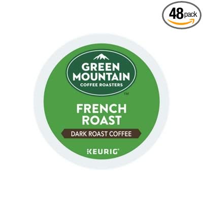 Green Mountain Coffee, French Roast, Single-Serve Keurig K-Cup Pods, Dark Roast Coffee, 48 Count (2 Boxes of 24 Pods)