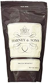 Harney & Sons English Breakfast Tea - 100% China Black Tea, Caffeinated, - Bag of 50 Sachets