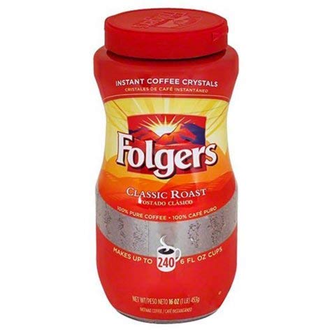 Folgers Classic Roast Instant Coffee Crystals - 16 Oz (Pack of 2)