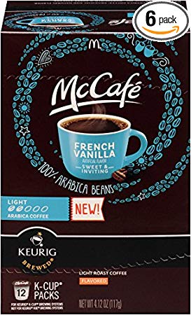 McCafe French Vanilla K Cup Pods, 72 Count (6 Pack of 12 count boxes)