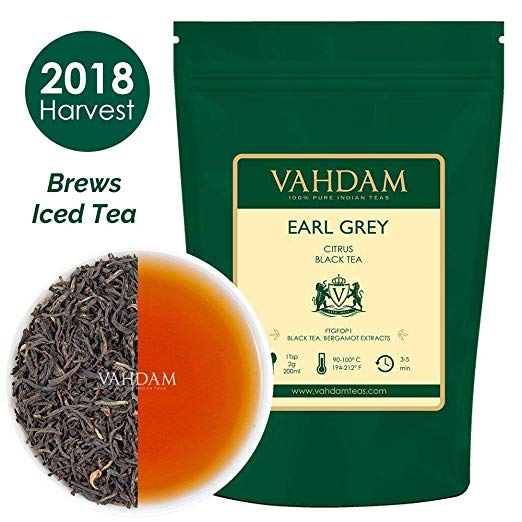 VAHDAM, Imperial Earl Grey Tea Leaves (200+ Cups) - 100% Natural Bergamot Oil blended with Garden Fresh Black Tea, Floral & Citrusy, 16-ounce Bag, Garden Fresh Earl Grey Tea Loose Leaf