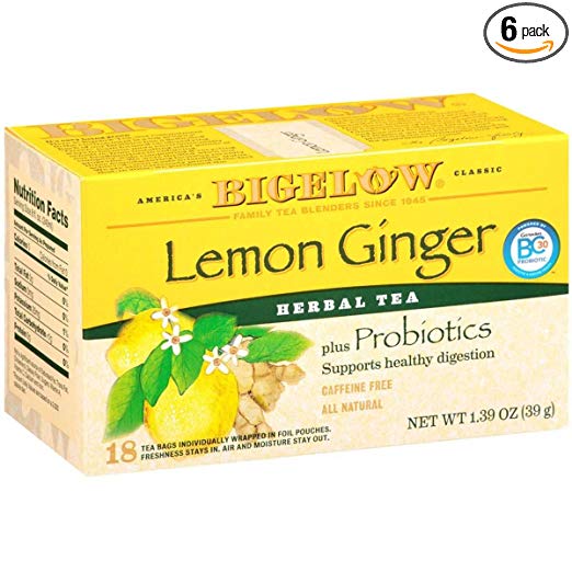 Bigelow Herbal Lemon Ginger Tea, 1.39 Ounce (Pack of 6)
