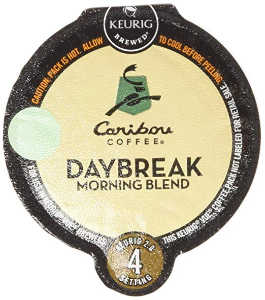 32 Count - Caribou Daybreak Morning Blend Vue Cup Coffee For Keurig Vue Brewers