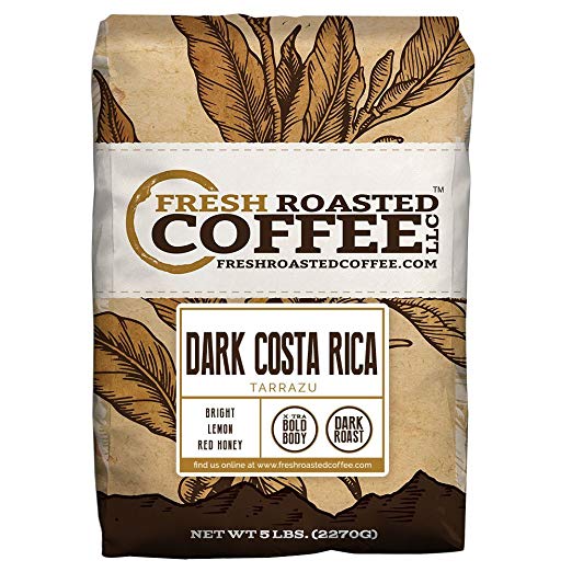 Dark Costa Rica Tarrazu, Whole Bean, Fresh Roasted Coffee LLC. (5 lb.)