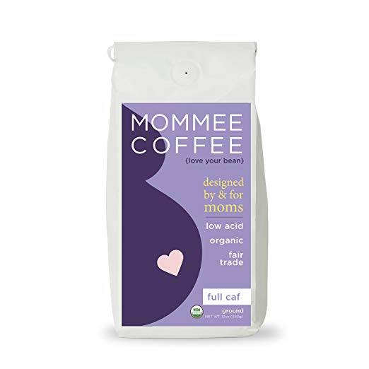 Mommee Coffee - Full Caff, Low Acid Coffee | Ground, Organic | Fair Trade, Water Processed - 12oz.
