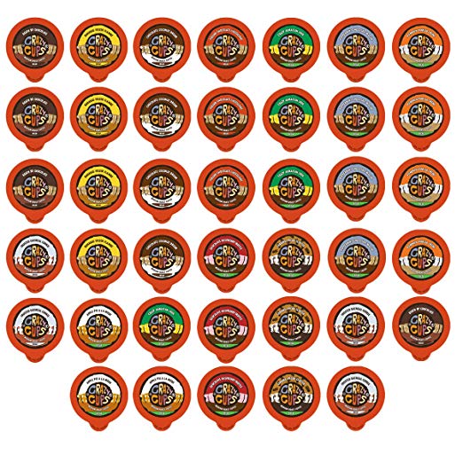 Crazy Cups Flavored Decaf Coffee, for the Keurig K Cups Coffee 2.0 Brewers, Variety Pack Sampler, 40 Count