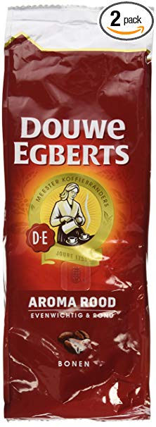 2 Packs Douwe Egberts Aroma Rood Whole Beans Coffee x 17.6oz/500g