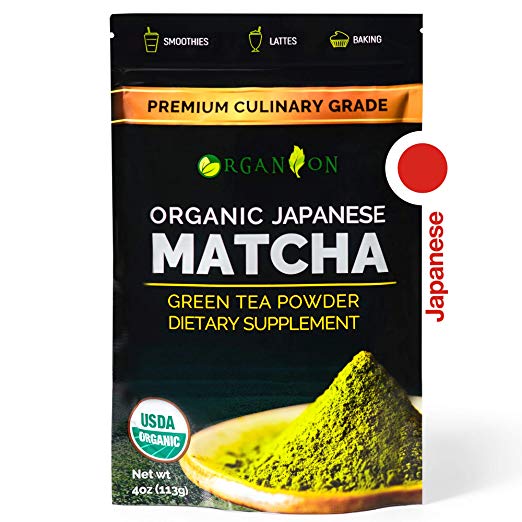 Organion Matcha Green Tea Powder (113 g) – Organic Japanese Premium – USDA & JONA Certified – Non-GMO & Gluten, Unsweetened, Vegan – Best Culinary Grade for Latte, Iced Chai, Smoothie, Baking