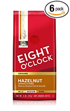 Eight O'Clock Ground Coffee, Hazelnut, 11 Ounce (Pack of 6)