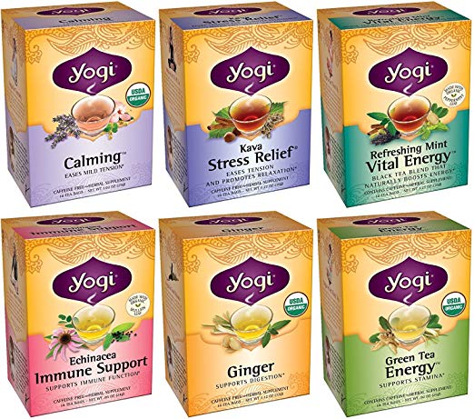 Yogi Tea Office Favorites 6 Flavor Variety Pack (Pack of 6)