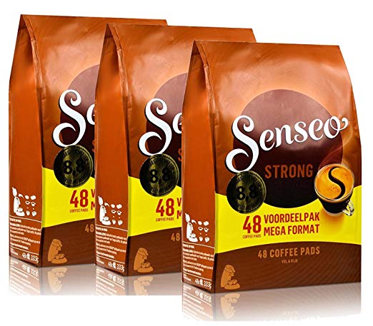 Douwe Egberts, Senseo, Strong Roast, 48 Pods/Pads, Full and Rich Coffee, Triple Pack