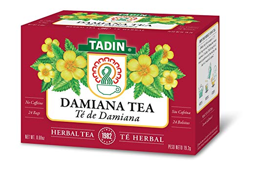 Tadin Herb & Tea Co. Damiana Herbal Tea, Caffeine Free, 24 Tea Bags, Pack of 6