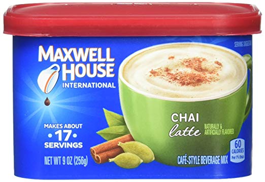 Maxwell House International Chai Latte Cafe Beverage Mix, 4 Count, 36 Ounce