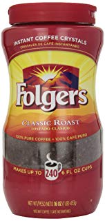 Folgers Instant Coffee Crystals, Classic Roast, 16 Ounce