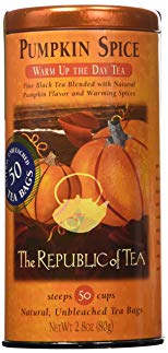 The Republic Of Tea Pumpkin Spice Black Tea, 50 Tea Bags, Autumnal Spice Blend