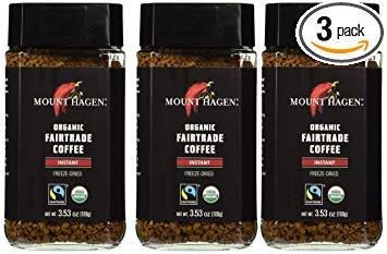 Mount Hagen: Organic café liofiliza Café Instantáneo (Pack of 3 x 3,53 oz) (Pack of 3)