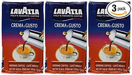 Lavazza Crema e Gusto Ground Coffee, Italian , 8.8-Ounce Bricks (Pack of 3)