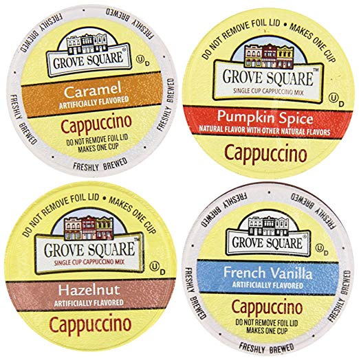 20-count cups for Keurig Brewers Coffee Variety Pack Featuring Grove Square Cappuccino