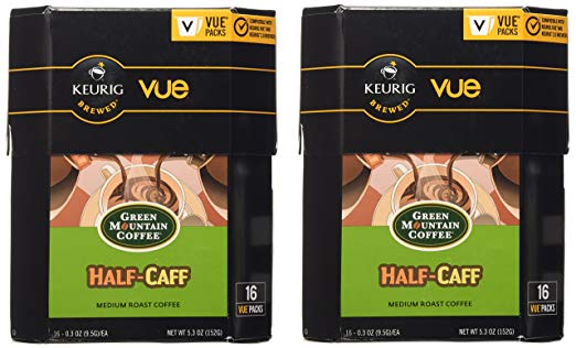 Green Mountain Coffee Half-Caff, Vue Packs for Keurig Vue Brewers (32 Vue Packs)