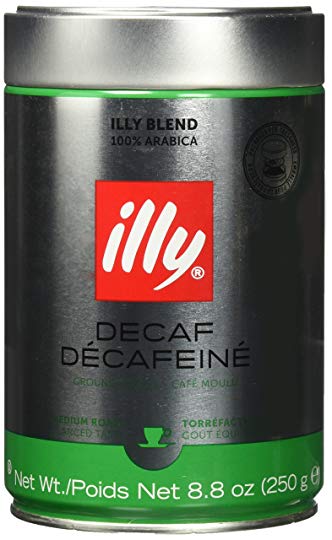 Illy Coffee Decaffeinated Ground Coffee (Medium Roast) Coffee, 8.8-Ounce (Pack of 2)