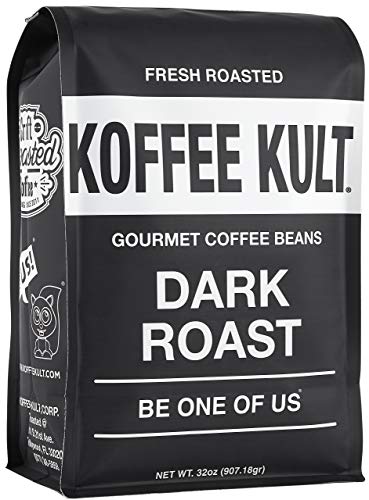 Koffee Kult Dark Roast Coffee Beans - Highest Quality Gourmet - Whole Bean Coffee - Fresh Roasted Coffee Beans, 32oz