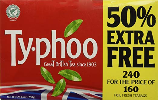 Typhoo tea bags 2pk (160Bags + 80 Bags free) -480 teabags