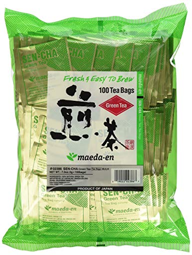Authentic Maeda-en Japanese Sencha Green Tea - 100 Foil-Wrapped Tea Bags