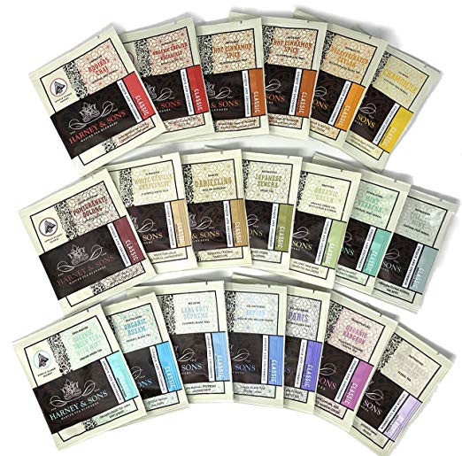 Harney & Sons Tea Gift Box Assorted Classic Tea Sachet Sampler 20 Count (19 Different Flavors) with Tea Time Card - Great for Birthday, Hostess and Co-worker Gifts