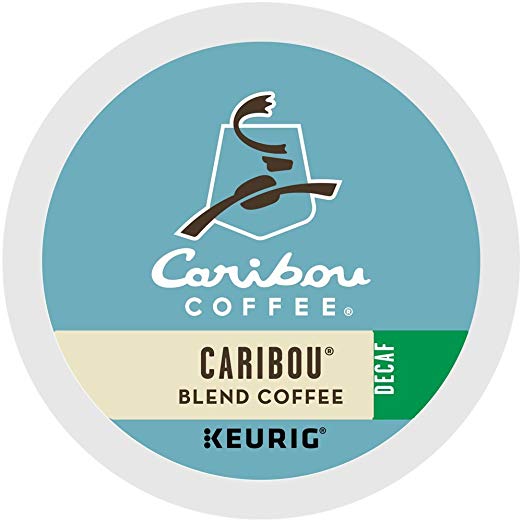 Caribou Coffee Caribou Blend Decaf single serve pods for Keurig K-Cup brewers, 24 Count (Pack of 2)