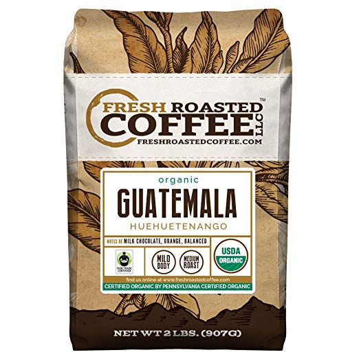 Organic Guatemala Huehuetenango Fair Trade Coffee, Whole Bean coffee, Fresh Roasted Coffee LLC (2 lb.)