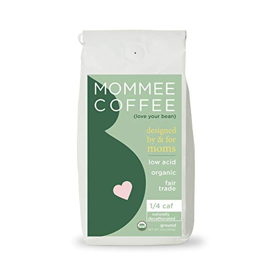 Mommee Coffee - Quarter Caf, Low Acid Coffee | Ground, Organic | Fair Trade, Water Processed - 12oz.