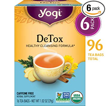 Yogi Tea - DeTox - Healthy Cleansing Formula - 6 Pack, 96 Tea Bags Total