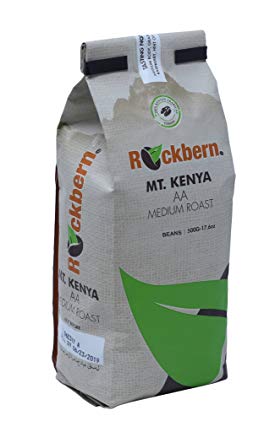 Rockbern KENYAN AA Coffee Beans Whole - Premium MT. KENYA AA Whole Bean Coffee. 100% Single Origin Arabica Coffee. Hand Roasted to Perfection for Your Enjoyment! (Medium Roast, 17.6 oz)