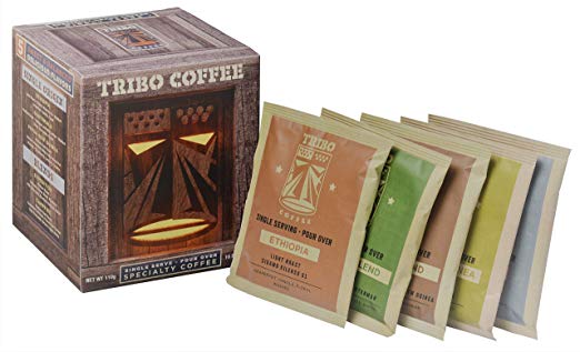 TRIBO COFFEE, Variety, Small Batch Roasted, Specialty Grade, Single-Serve, Portable Pour Over Drip Coffee | 10 Servings Per Box (Light, Medium and Medium/Dark Roasts)